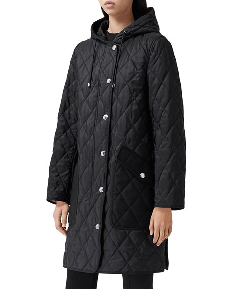 burberry quilted check trim coat|Quilted Thermoregulated Coat in Black .